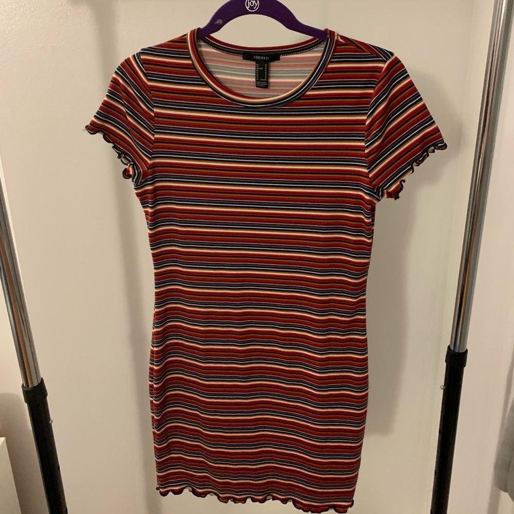 Forever21 striped body con dress size medium